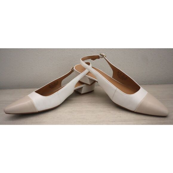 Naturalizer I8728M3100 Women Sz 8M White/Porcelain Leather Banks Slingback Pumps - Picture 13 of 14